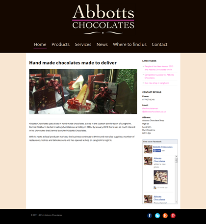 Abbotts Chocolates Website